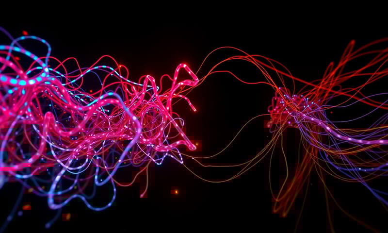 コード品質の抽象的イメージ：混沌から秩序へ