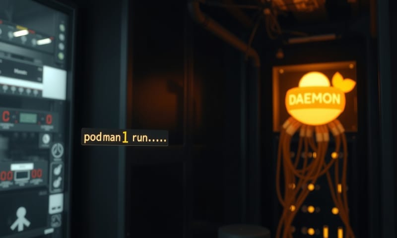 PodmanのRootless/Daemonlessなアーキテクチャの概念図