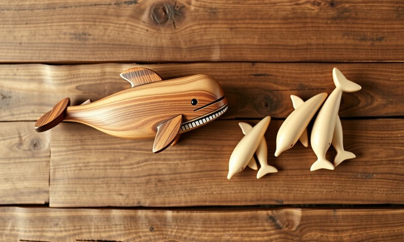 DockerとPodmanのイメージ比較：重厚なクジラ vs 身軽なイルカの群れ