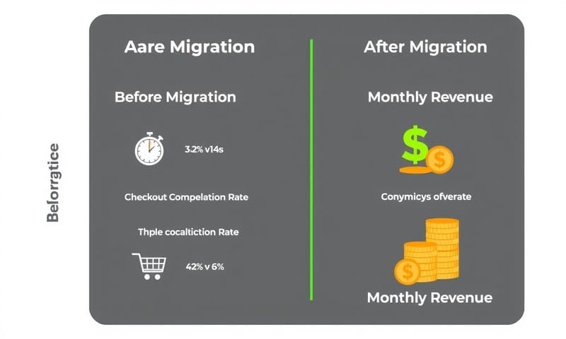 移行前と移行後のビジネス指標の変化