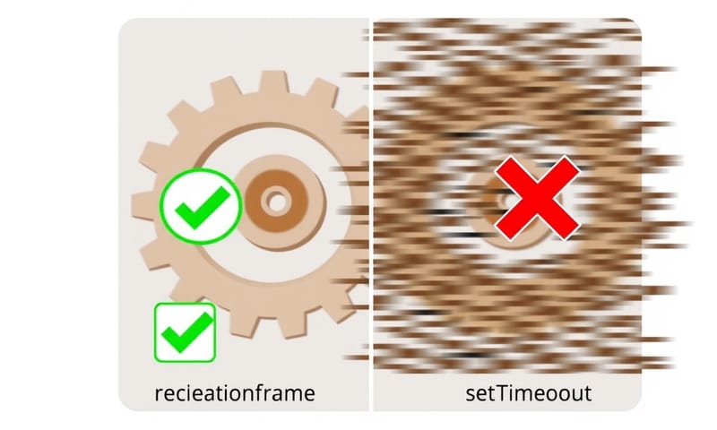 rAFとsetTimeoutのアニメーション滑らかさ比較