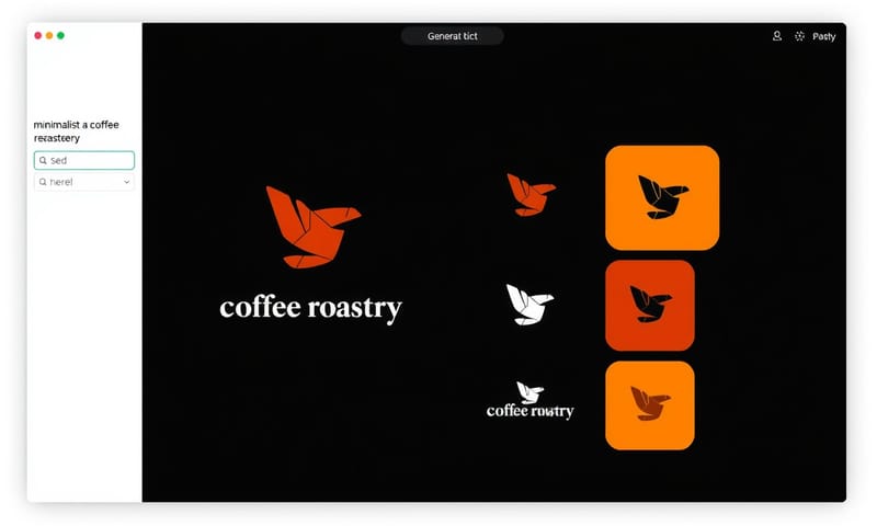 AIへの指示（プロンプト）と生成されたロゴのバリエーション