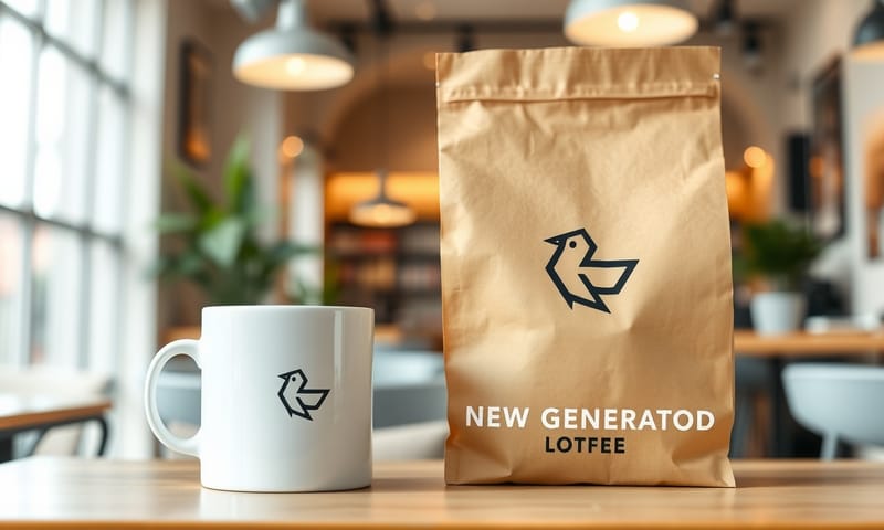 AIが生成したロゴを実際のプロダクトに配置したイメージ