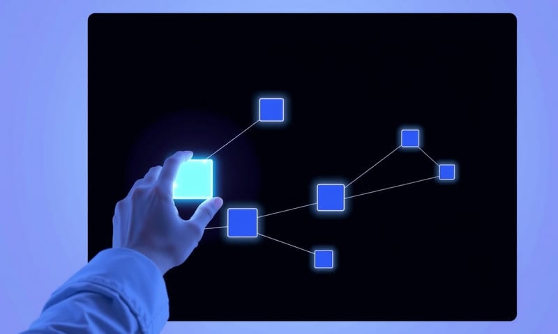 LangFlowのドラッグ＆ドロップ操作のイメージ