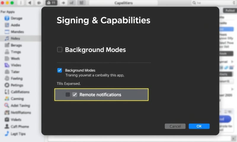XcodeでのBackground Modes設定