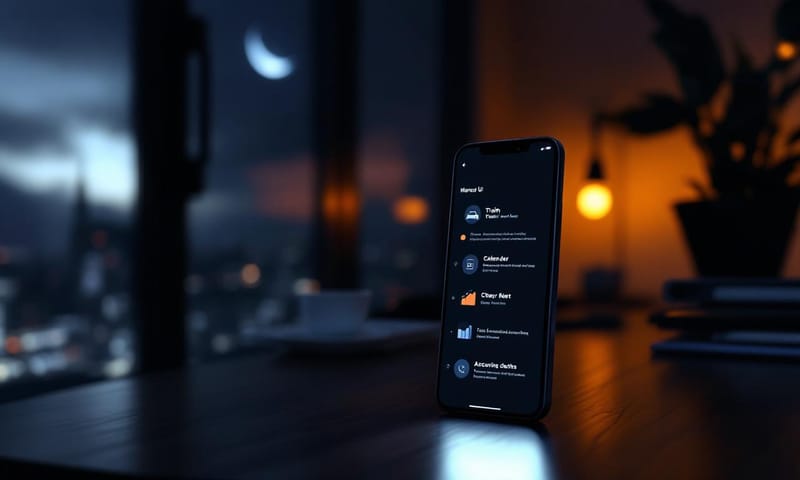 夜中にこっそり働くAIアシスタントのイメージ