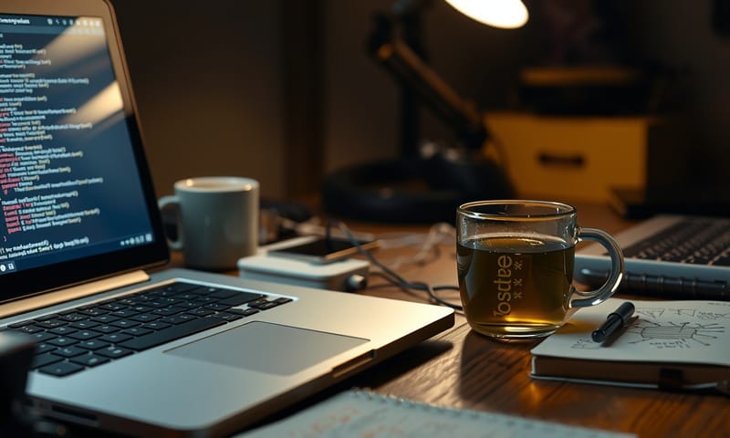 夜、集中してコードを書いている時の作業環境