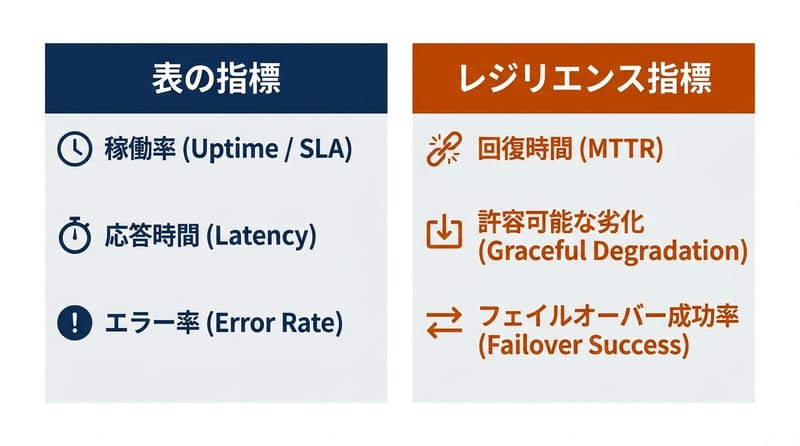 「速いかどうか」だけじゃなくて、「壊れ方」と「戻り方」を見る指標が大事。