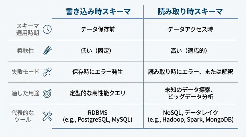 Type 4 Comparison Chart：Schema-on-Write と Schema-on-Read の温度差